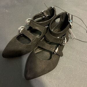 Torrid Black Flats with Silver Buckles